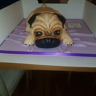 Tesco pug clearance cake