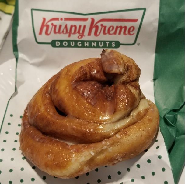 Original Glazed Cinnamon Roll Krispy Kreme on Eaten